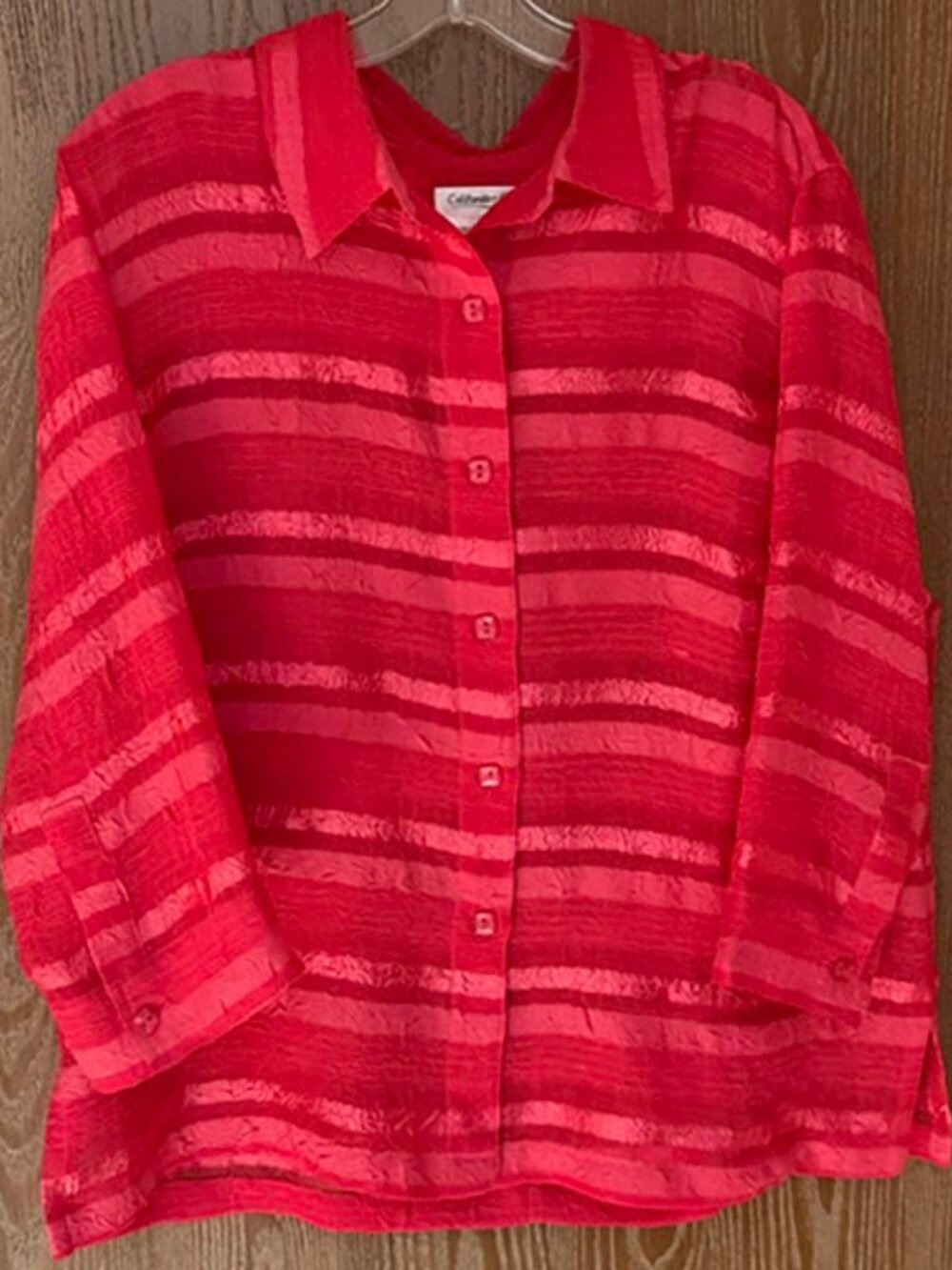 Coldwater Creek Unique Translucent Silk-Like Blouse Shirt - Red - Size PXL